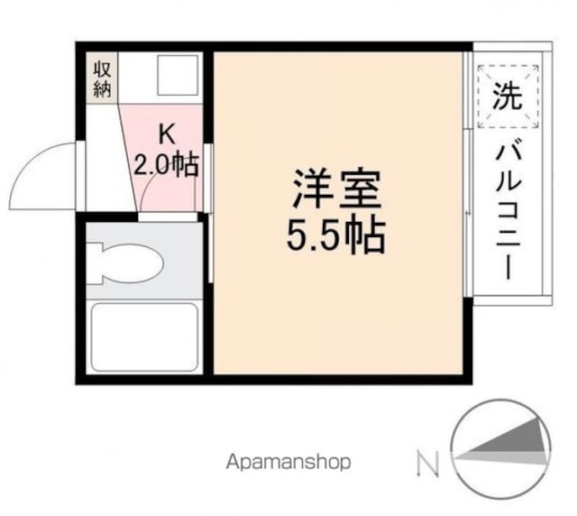 近江ハイツ[1K/13.21m2]の間取図