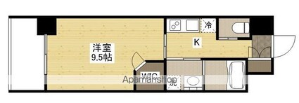 広島県広島市中区小町[1K/28.13m2]の間取図