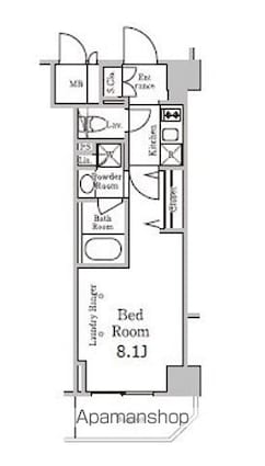 レジディア千駄木[1K/25.15m2]の間取図