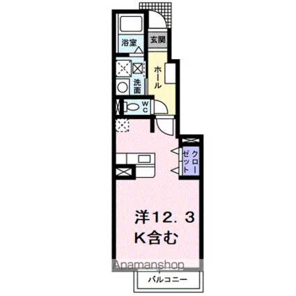 ベルシティＳａｔｏ　Ａ[1R/33.15m2]の間取図