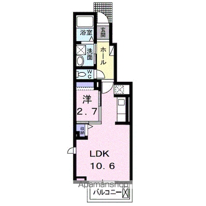 シャムロック春日Ⅰ[1LDK/34.81m2]の間取図