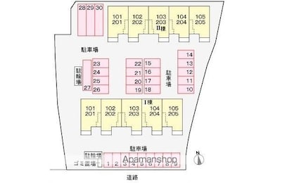 アグレアーブルⅠ[2LDK/57.63m2]の配置図