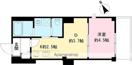 つむぎの杜　西荻みなみ[1DK/27.2m2]の間取図