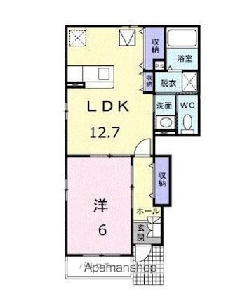 香川県高松市田村町[1LDK/44.82m2]の間取図