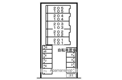 カサ・デル・ブリッサ[1LDK/41.98m2]の配置図