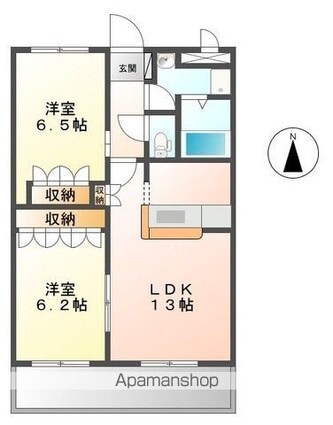 滋賀県米原市天満[2LDK/57.33m2]の間取図