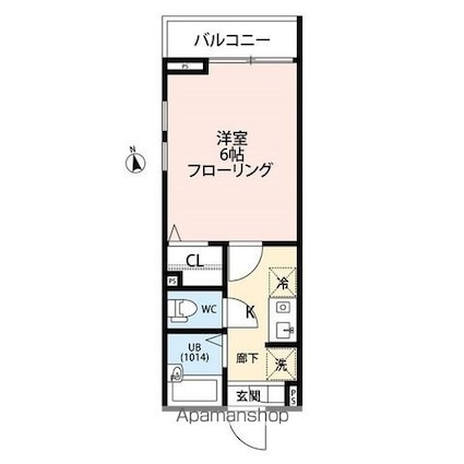 東京都杉並区下井草４丁目[1K/19.16m2]の間取図