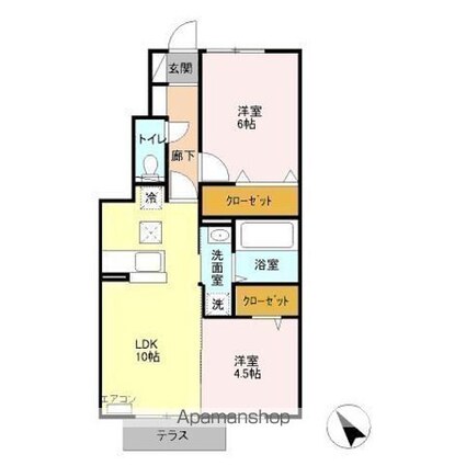 アーク・ド・ルミエール[2LDK/50.38m2]の間取図