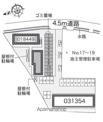 レオパレスコンフォール中島[1K/22.7m2]の配置図