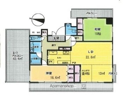 メゾンベレール[3LDK/122m2]の間取図