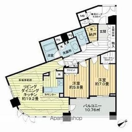 ライオンズステージ目黒本町[2LDK/81.33m2]の間取図