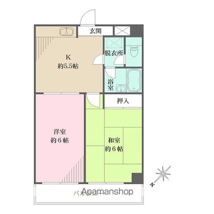 ステイツ青戸[2DK/39m2]の間取図