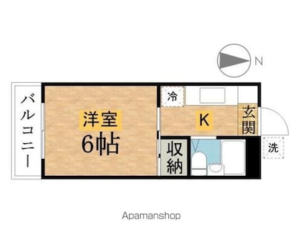 ハイツＫ[1K/18m2]の間取図