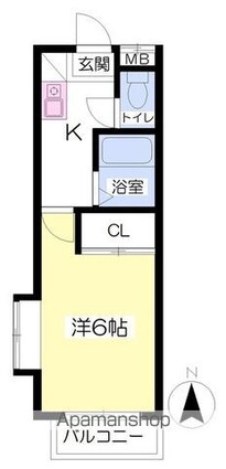 とまとⅡ[1K/21.17m2]の間取図