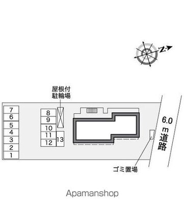 レオパレスコスモスカイⅡ[1K/31.33m2]の配置図