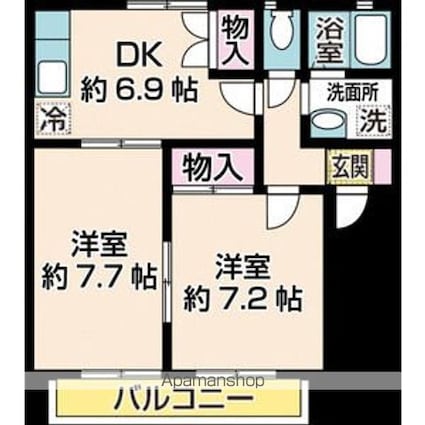 ガーデンタウン[2DK/47.96m2]の間取図