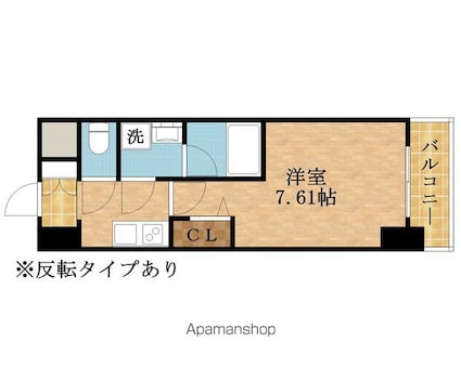 ブランシエスタ天満[1K/22.86m2]の間取図