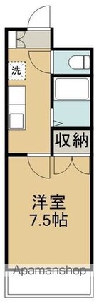 ロイヤルヒルズ文化町[1K/24.5m2]の間取図