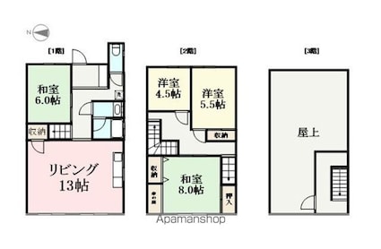 松本貸家[4LDK/102.66m2]の間取図