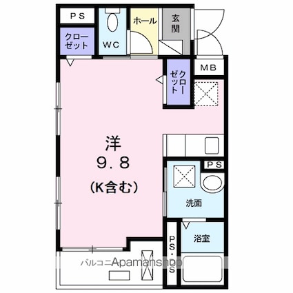 ベラ　ヴィスタ[1R/31.93m2]の間取図