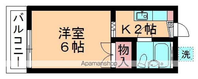 コスモ大巌寺[1K/17.36m2]の間取図