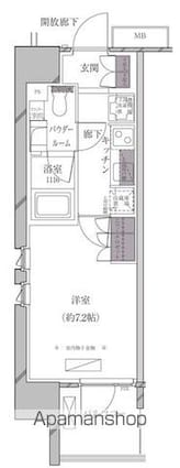 Ａーｓｔａｎｄａｒｄ芝浦[1K/25.5m2]の間取図
