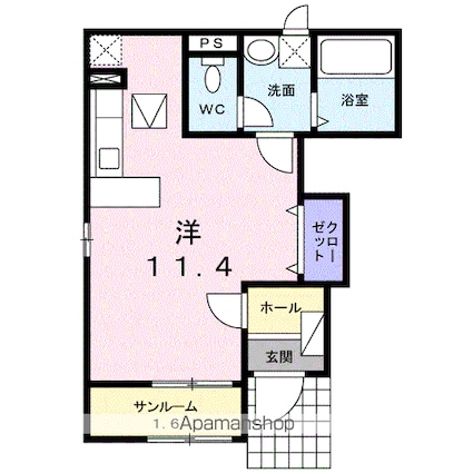 メゾン・ド・ルナ[1K/32.21m2]の間取図