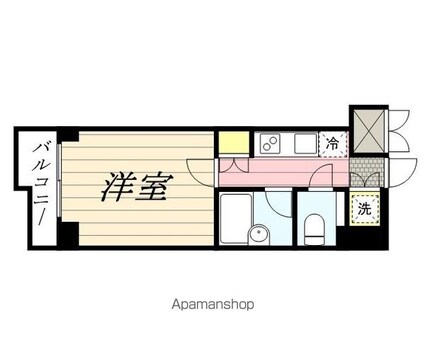 東京都新宿区北新宿４丁目[1K/20.44m2]の間取図