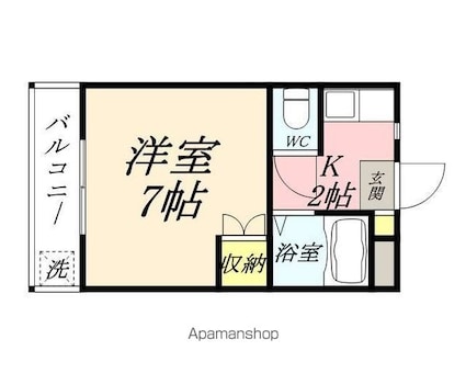 岡山県岡山市南区福富西２丁目[1K/19.88m2]の間取図