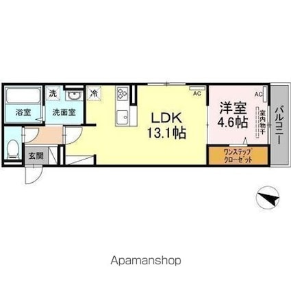 ルミエール　クリハラＧ[1LDK/43.6m2]の間取図
