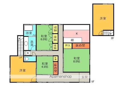 津森町ガレージ付き戸建て[5K/135.86m2]の間取図