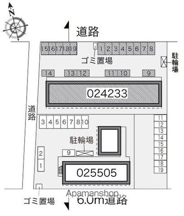 レオパレスカメリアひたち野Ⅰ[1K/23.71m2]の配置図