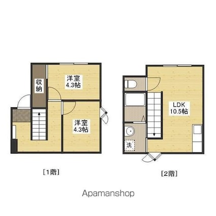 グランメゾンサンシャインフィッシング　３[2LDK/54.66m2]の間取図