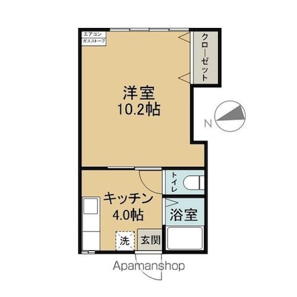 コーポアルペン[1K/29.77m2]の間取図