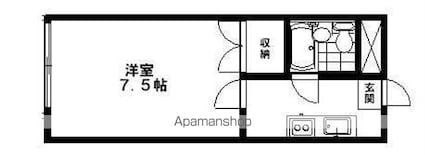 ブラウンハイム[1K/21.1m2]の間取図