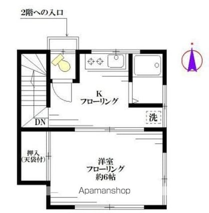 東京都杉並区高円寺北１丁目[1K/20m2]の間取図