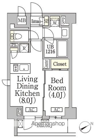 新宿区高田馬場のマンションの間取り