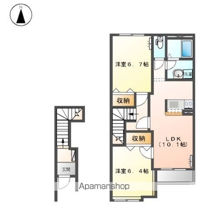 プランドール　Ａ[2LDK/58.65m2]の間取図