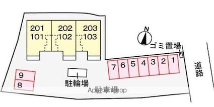 レイ　セン[2DK/44.75m2]の配置図