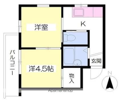 日商ハイツ[1K/26.91m2]の間取図