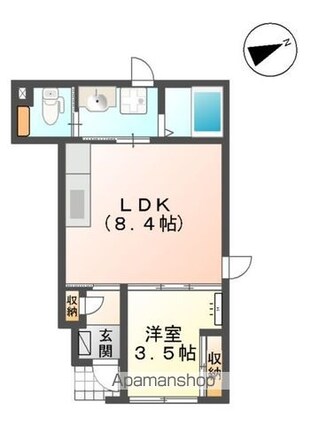 ヒールコートⅠ[1LDK/31.07m2]の間取図