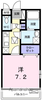 クライミングローズ　世田谷[1K/26.46m2]の間取図