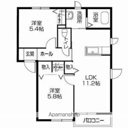 シャーメゾンＳＯＷＡ－Ｂ[2LDK/51.3m2]の間取図