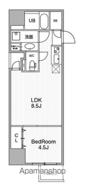 アーバンフラッツ池袋プレミアム（旧　池袋デュープレックスタワー）[1LDK/35.36m2]の間取図