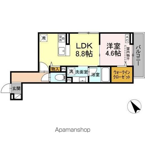 ＤーＢＬＯＯＭ　ＣＯＵＲＴ 101 ｜ 神奈川県横浜市鶴見区鶴見中央４丁目7-3（賃貸アパート1LDK・1階・35.58㎡） その2