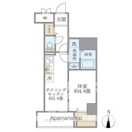 シティフォレスト森下[1DK/30.53m2]の間取図