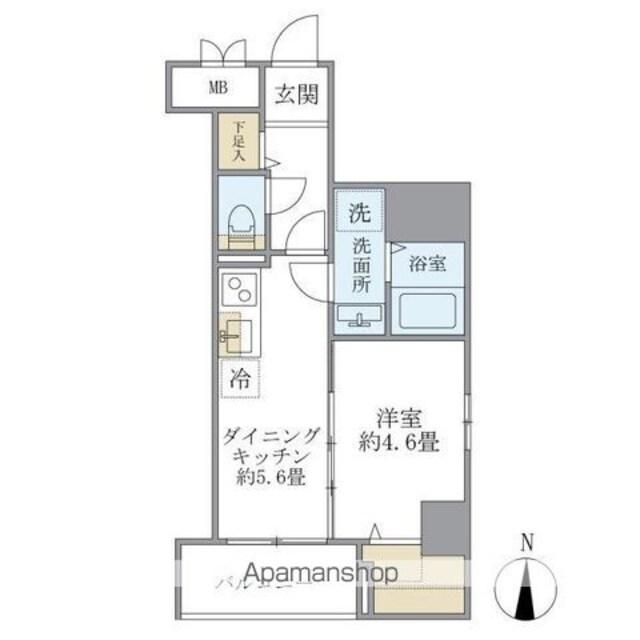 シティフォレスト森下[1DK/30.53m2]の間取図