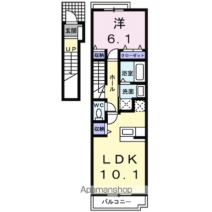 コンフォート　フジ[1LDK/42.8m2]の間取図