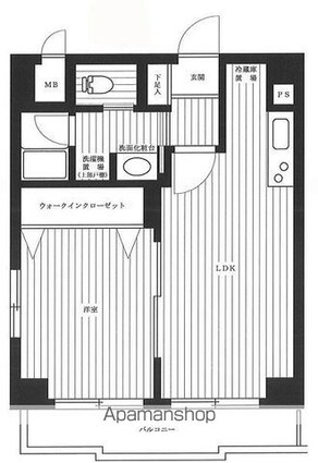 ルーブル野方参番館[1LDK/40.5m2]の間取図