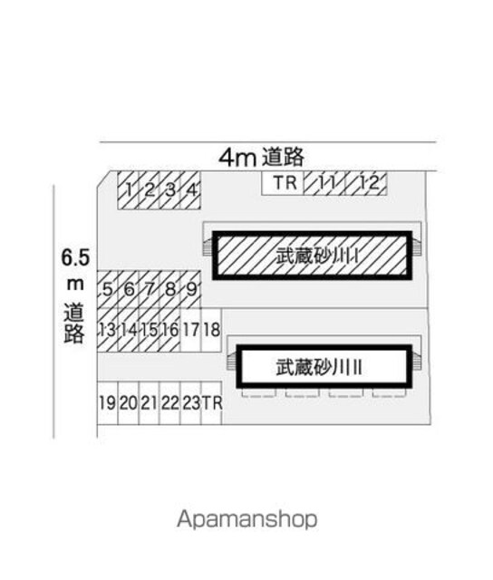 レオパレス武蔵砂川Ⅰ[1K/26.1m2]の配置図